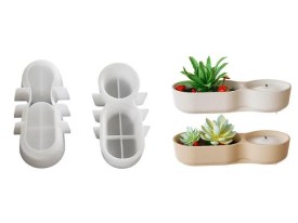 Molde silicona portavelas y florero